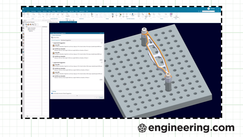 AI Make Machining Suggestion now in Siemens NX X Manufacturing